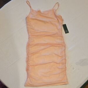 Wild Fable Peach Ruched Mini Dress